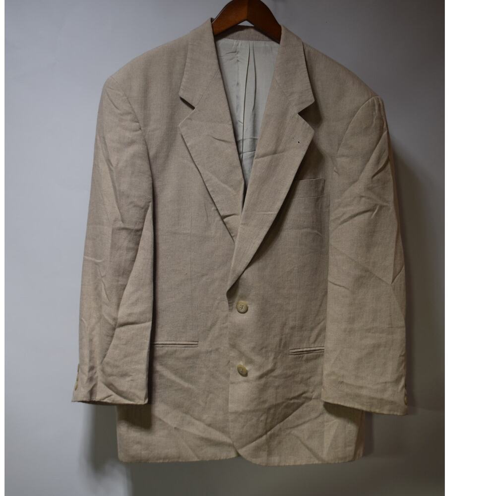 Hugo Boss Linen Blazer Men’s 38R Beige Sport Coat Made in Italy